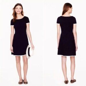 J. Crew Navy Blue Tipped Gamine Ponte A-Line Dress